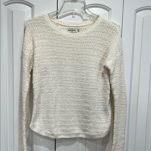 Abercrombie Kids Women's Cream Sweater with lace on back- Size: L(14)